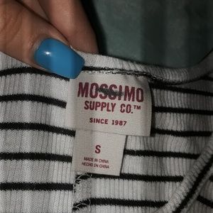 Striped black and white thin strapped top